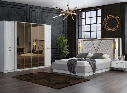 Modern elegant bedroom furniture set in a luxurious design and contemporary style
